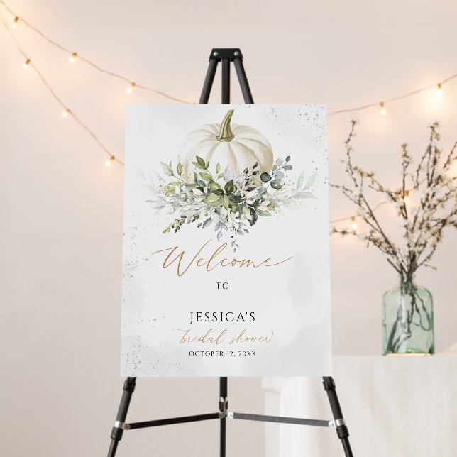 Fall bridal shower welcome sign, autumn shower foam board (In Situ (Stand))