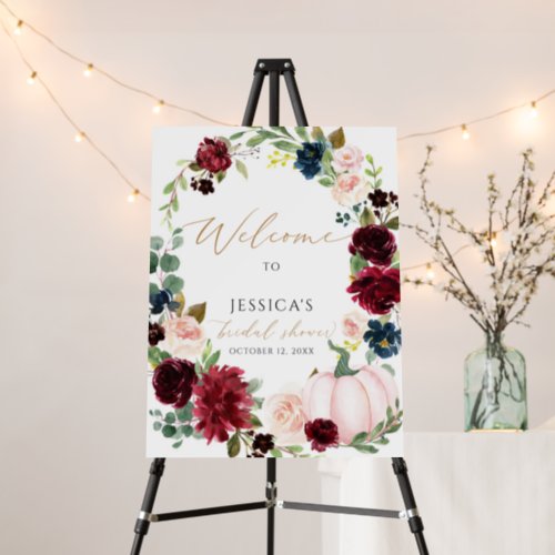 Fall bridal shower welcome sign autumn shower foam board