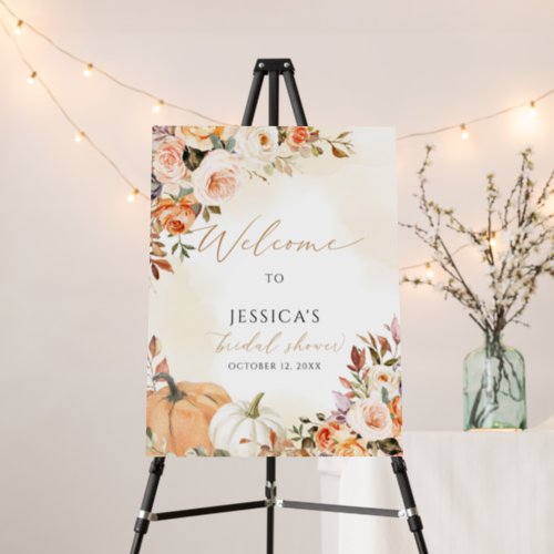 Fall bridal shower welcome sign autumn shower foam board