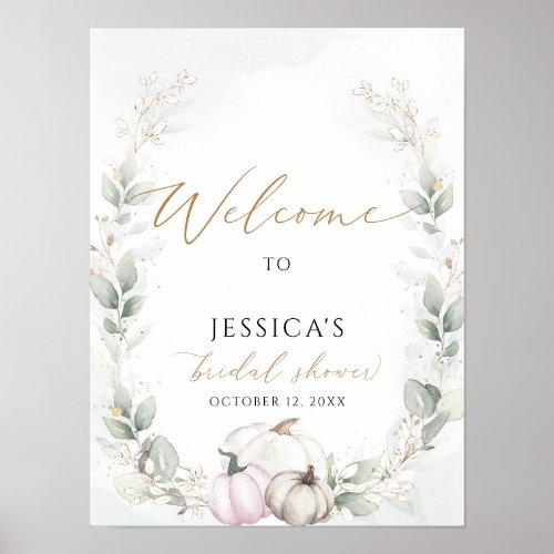 Fall bridal shower welcome sign autumn shower poster