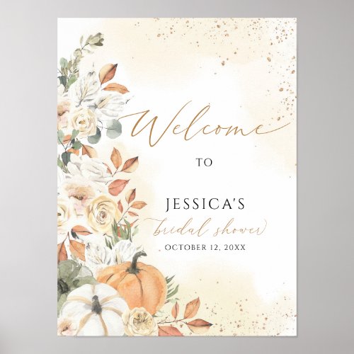 Fall bridal shower welcome sign autumn shower poster