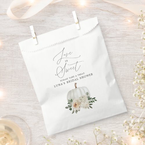 Fall Bridal Shower White Pumpkin Favor Bag