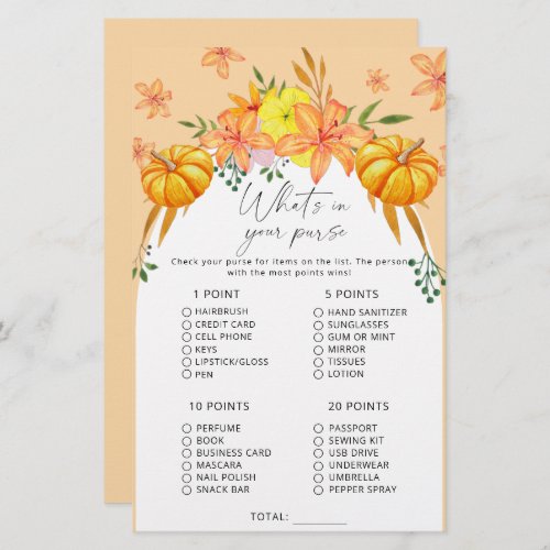 Fall Bridal _ whats in your purse game