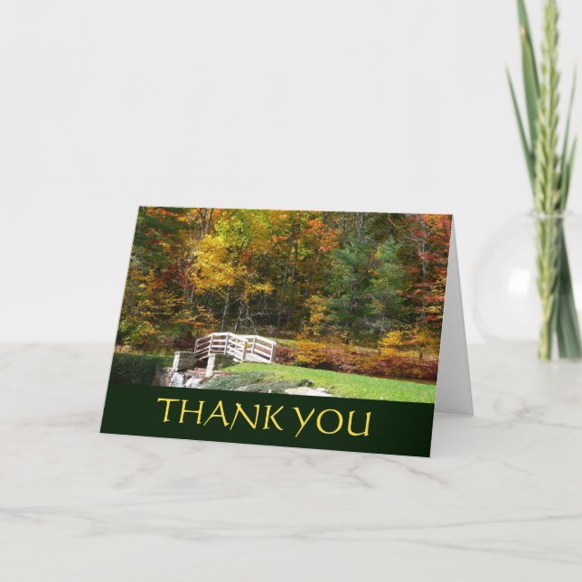Fall Bridge Thank You Card (Blank Inside) (Front)