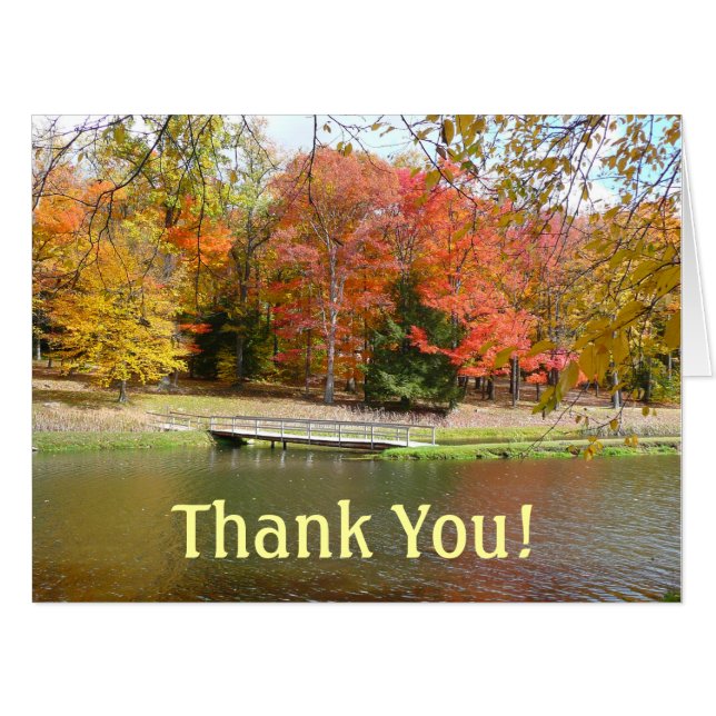 Fall Bridge Thank You Card (Blank Inside) (Front Horizontal)