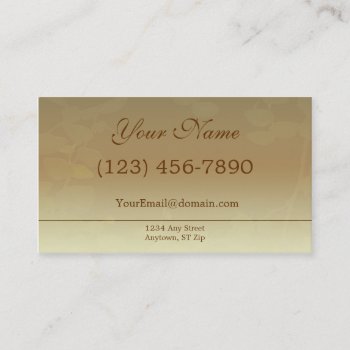Fall Brown Business Card by LivingLife at Zazzle