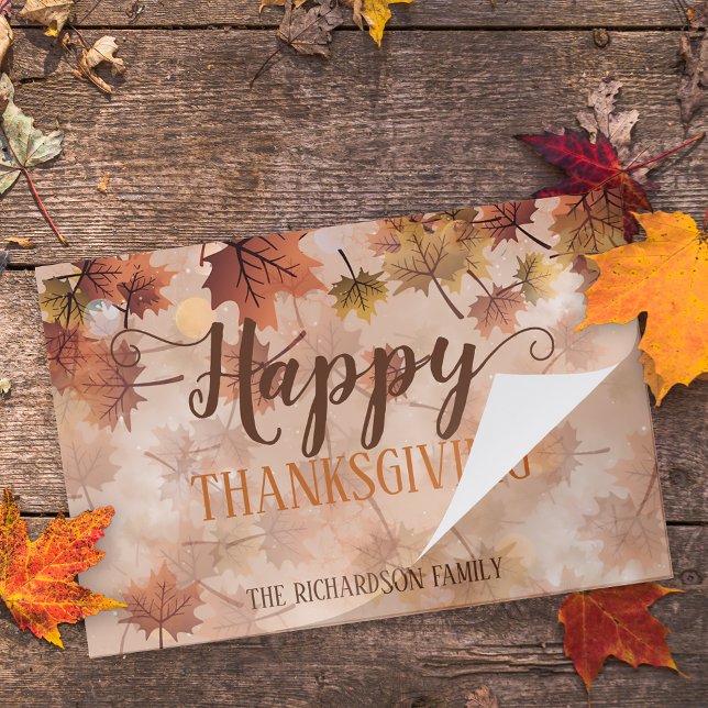 Fall Brown Leaves Happy Thanksgiving Placemat (Creator Uploaded)