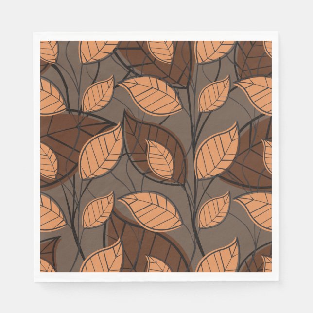 Fall Brown Leaves  Napkins (Front)