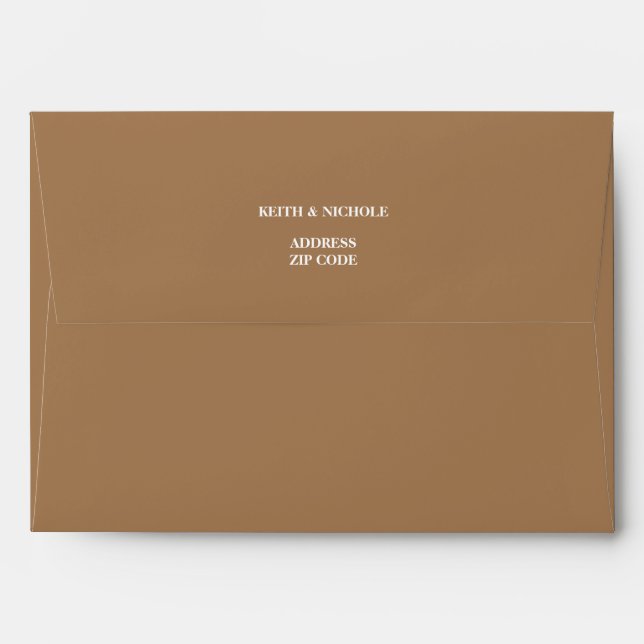 Fall Brown Wedding Envelope (Back (Top Flap))