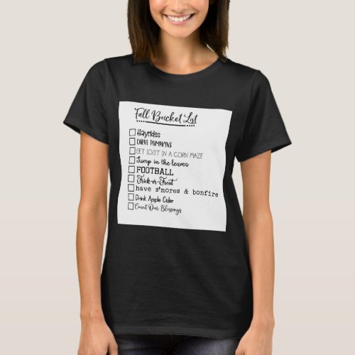 Fall Bucket List Womens T_Shirt