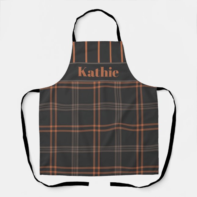 Fall Buffalo Plaid Gingham Checkered Custom  Apron (Front)
