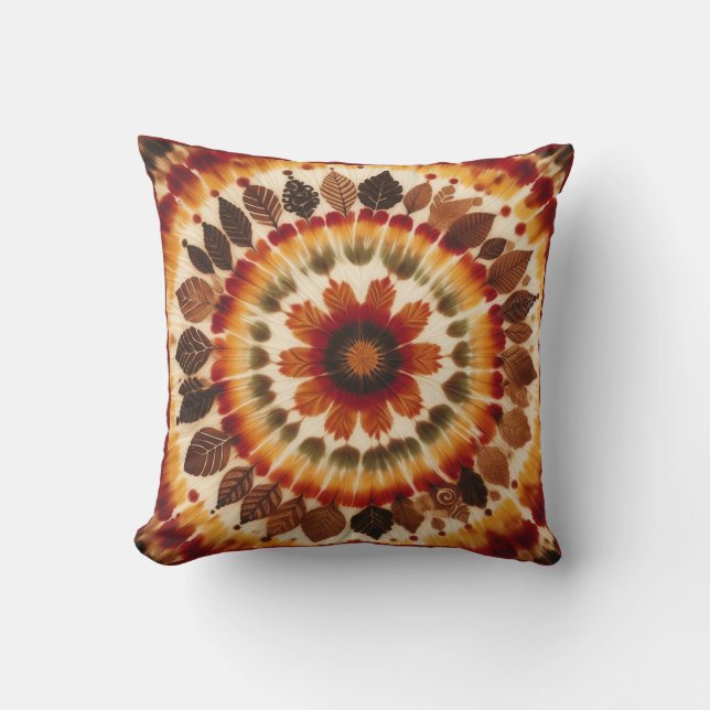 Fall / Bullseye / Tie Dye  Throw Pillow (Front)