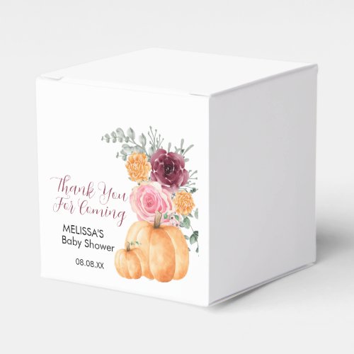 Fall Burgundy Blush Pink Thank You Favor Boxes