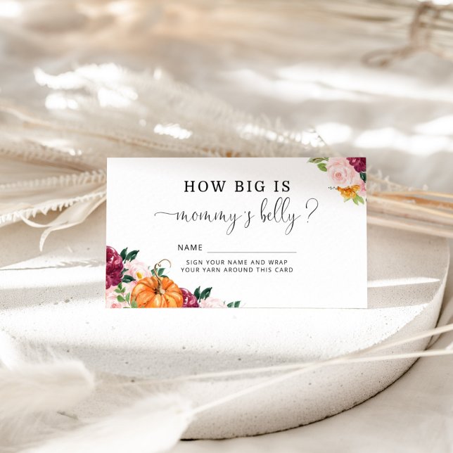 Fall burgundy pumpkin how big mommy's belly enclosure card (Creator Uploaded)