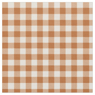 Fall Burnt Orange Gingham Pattern Autumn Plaid Fabric