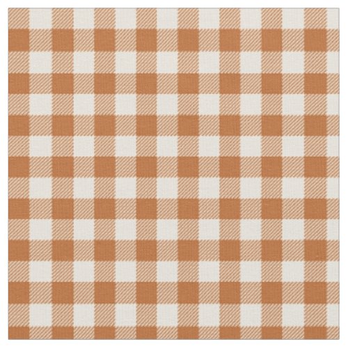 Fall Burnt Orange Gingham Pattern Autumn Plaid Fabric