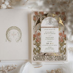 Fall Burnt Orange Gold Wedding Art Nouveau Mucha Foil Invitation<br><div class="desc">Fall Art Nouveau Vintage Floral Burnt Orange & Gold Wedding Invitations by Alphonse Mucha in a romantic and whimsical design using Real Gold Foil. Victorian flourishes complement classic art deco fonts. Please enter your custom information, and you're done. If you want to change the design, click the blue "Customize It"...</div>