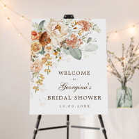 Fall Burnt Orange Yellow Bridal Shower Welcome