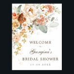 Fall Burnt Orange Yellow Bridal Shower Welcome Poster<br><div class="desc">This exquisite botanical floral welcome sign is the perfect touch to your garden-themed event. Personalize the invite with your details and if you want to further re-arrange the style and placement of the text,  please press the "Click to customize further" button.</div>