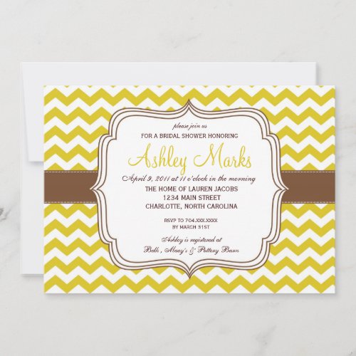 Fall Burt Yellow chevron INvitation