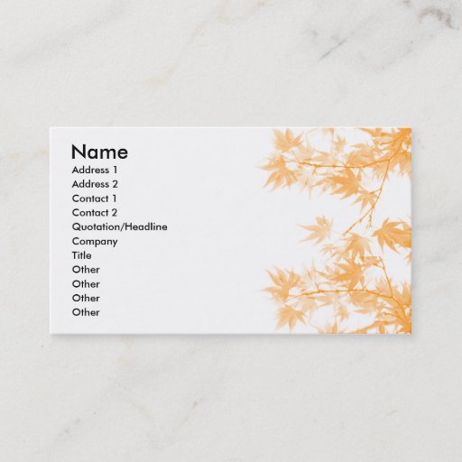 Customizable Fall Business Card Templates