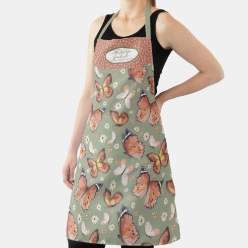 Fall Butterfly BOHO Floral Autumn Thanksgiving Apron