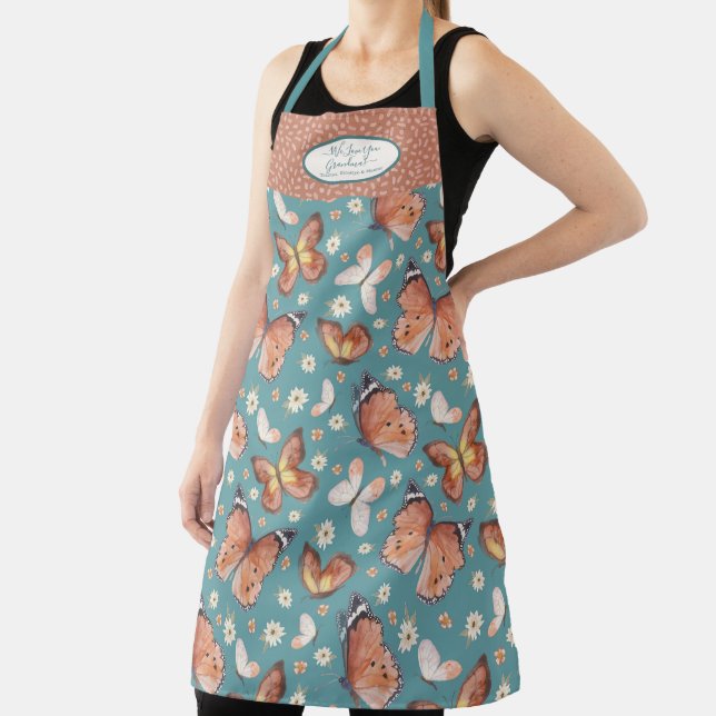 Fall Butterfly BOHO Floral Autumn Thanksgiving Apron (Insitu)