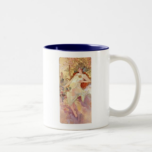 Fall by Mucha Two-Tone Coffee Mug (Right)