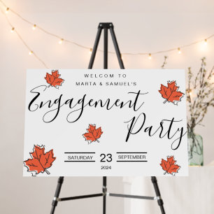 fall calligraphy Engagement Party welcome Sign