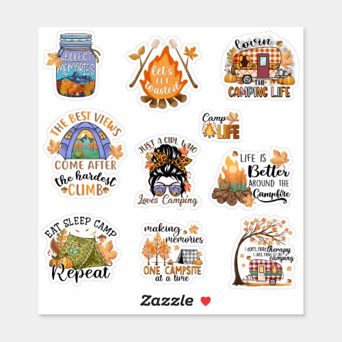 Fall Camping Camp Life Sticker Pack