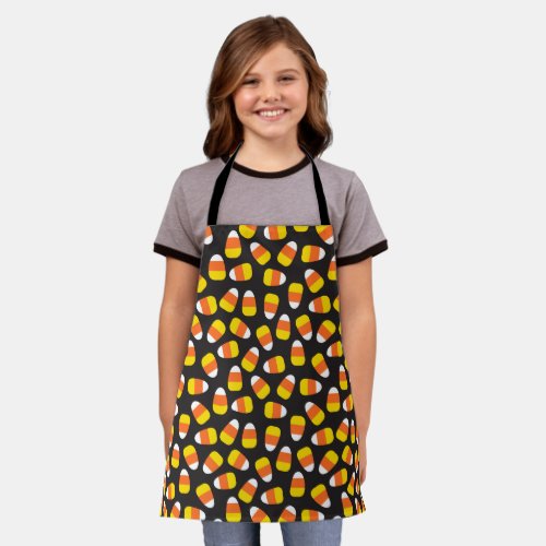 Fall Candy Corn Patterned Halloween Trick or Treat Apron