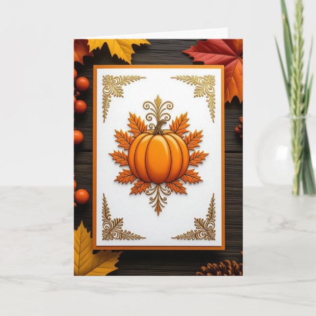Fall Card, Happy Fall Card, Autumn Card,Halloween  Holiday Card (Front)