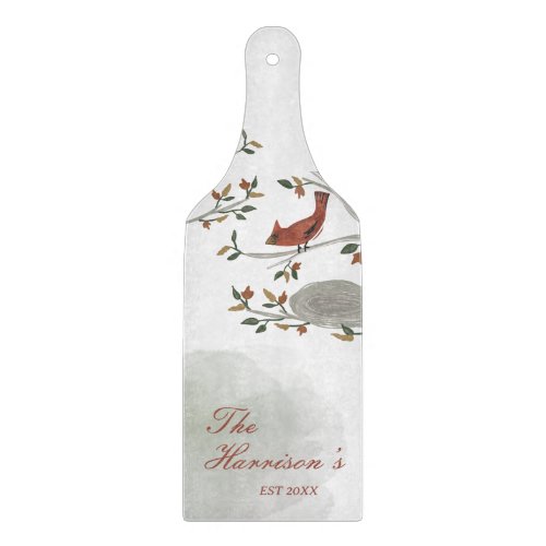 Fall Cardinal Red and Green Established Cutting Board