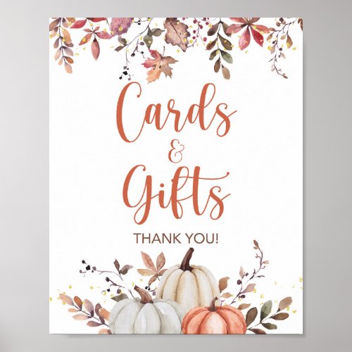 Fall Cards  Gifts Pumpkin Shower Party Sign