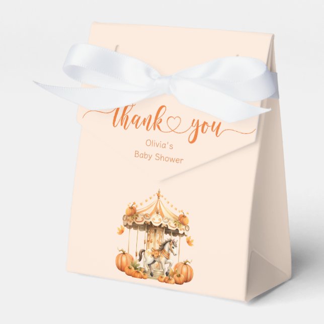 Fall Carousel pumpkin is on the way Favor Boxes (Front Side)