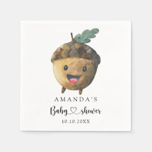 Fall cartoon acorn Baby Shower Napkins