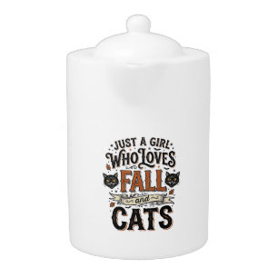 Fall Cat Lover Vintage Halloween Shirt Design_1 Teapot