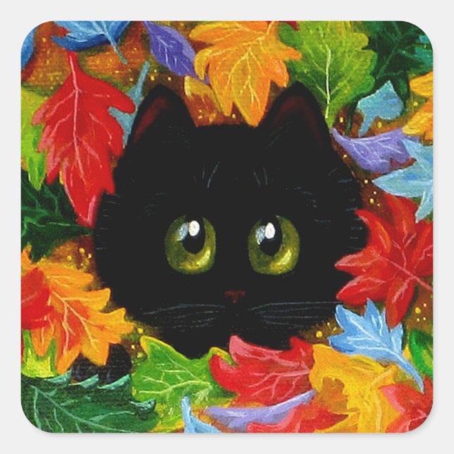 Fall Cat Stickers Creationarts (Front)