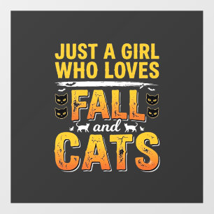 Fall Cats Girl Halloween Design_1 Floor Decals