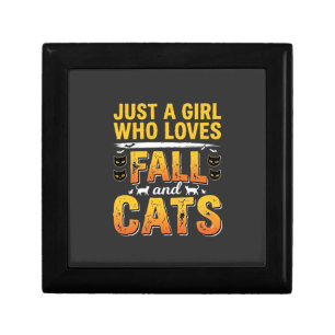 Fall Cats Girl Halloween Design_1 Gift Box