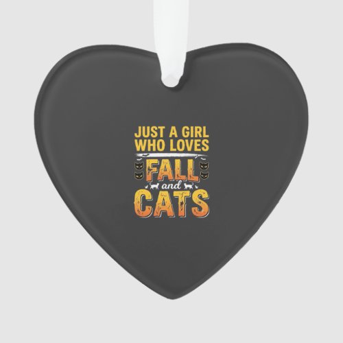Fall Cats Girl Halloween Design_1 Ornament