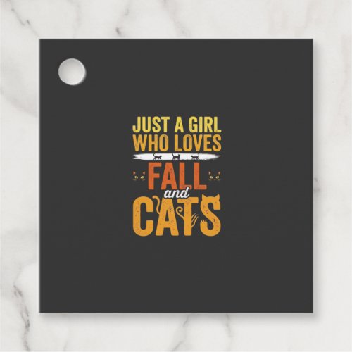 Fall Cats Girl Lover Halloween Design Favor Tags