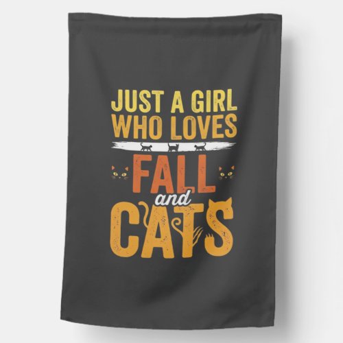 Fall Cats Girl Lover Halloween Design House Flag