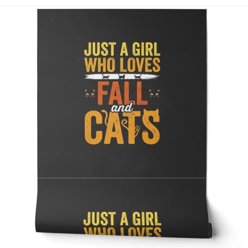 Fall Cats Girl Lover Halloween Design Wallpaper