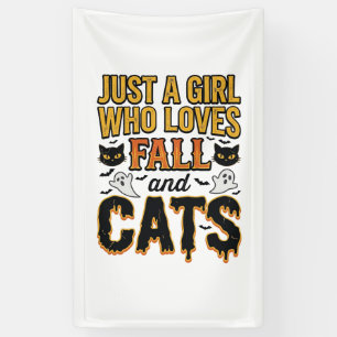 Fall Cats Halloween Girl Vintage Graphic Design_1 Banner