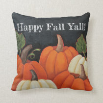 "Fall Chalkboard Pumpkins" Customized Throw Pillow