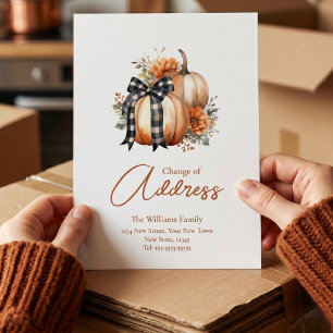 Fall  Change of Address    Moving Announcement Postcard