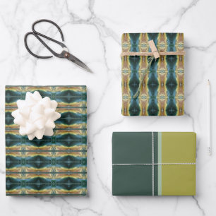 Fall Changing Colors Leaf Art, Yellow Brown Green Wrapping Paper Sheets