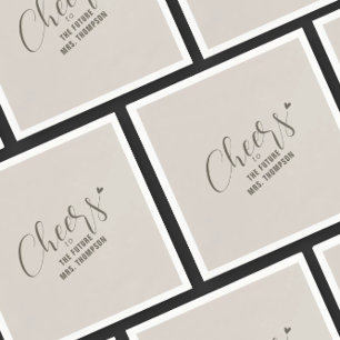 Fall Cheers Future Mrs Taupe Bridal Shower Brunch Napkins