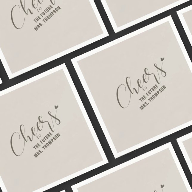 Fall Cheers Future Mrs Taupe Bridal Shower Brunch Napkins (Creator Uploaded)